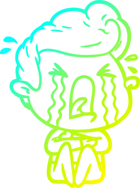 Bir insan tarafından çizilmiş ağlayan bir karikatür çizimi.