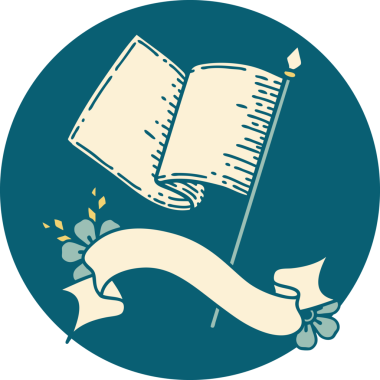 bir insan tarafından çizilmiş beyaz bayrak şeklinde dövme simgesi