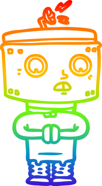 gökkuşağı gradyan çizgisi bir insan tarafından çizilmiş robot çizgi