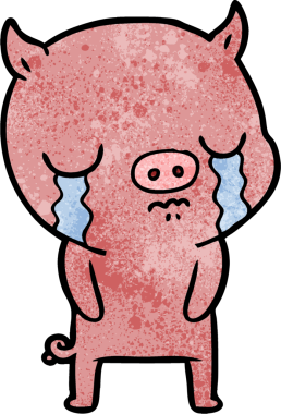 Bir insan tarafından çizilmiş domuz ağlaması.