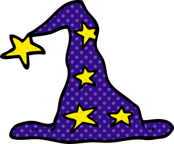 Bir insan tarafından çizilmiş karalama sihirbazı şapkası.