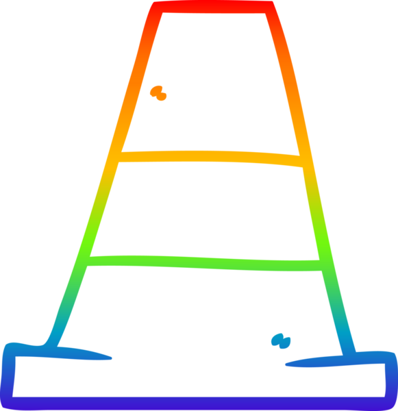 Bir insan tarafından çizilmiş çizgi film trafik konisi çizimi