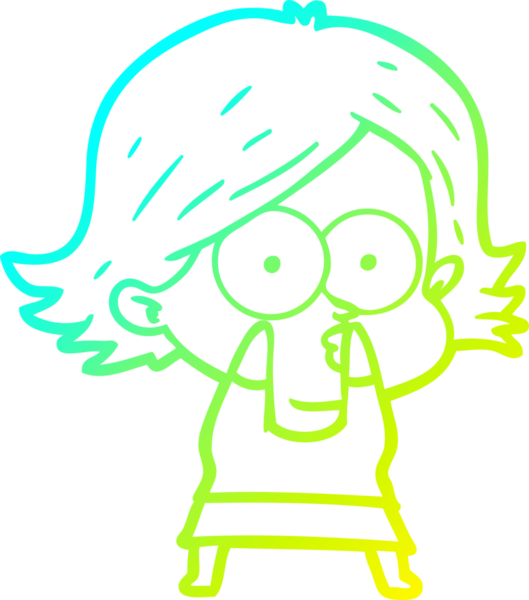 Bir insan tarafından somurtulmuş çizgi film kızı çizimi.