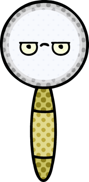 Bir insan tarafından çizilmiş bir büyüteçin çizgi roman tarzı karikatürü