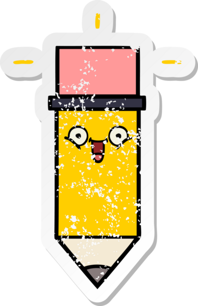 Bir insan tarafından çizilmiş şirin bir karikatür kaleminin sıkıntılı çıkartması.