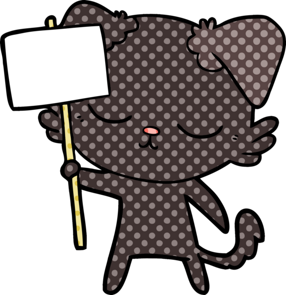 Bir insan tarafından çizilmiş şirin bir çizgi film köpeği.