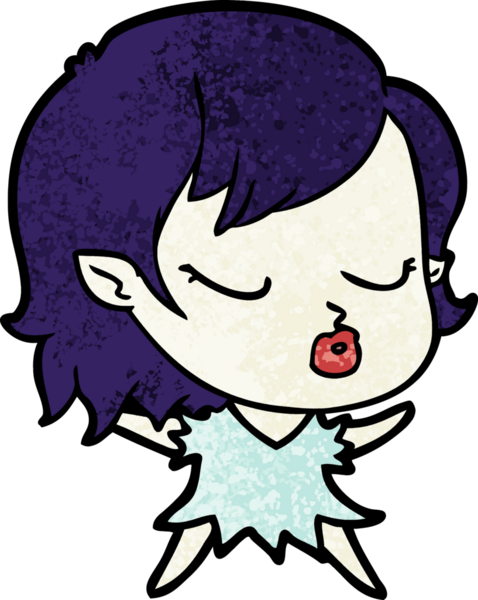 Bir insan tarafından çizilmiş şirin vampir kız çizgi filmi.