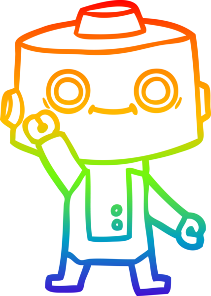 gökkuşağı gradyan çizgisi bir insan tarafından çizilmiş robot çizgi