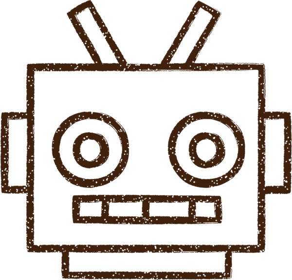 Robot Baş Kömür Bir insan tarafından çizilmiş