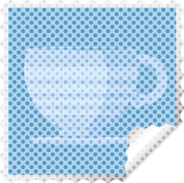 Bir insan tarafından çizilmiş bir kahve fincanı kare etiketi.