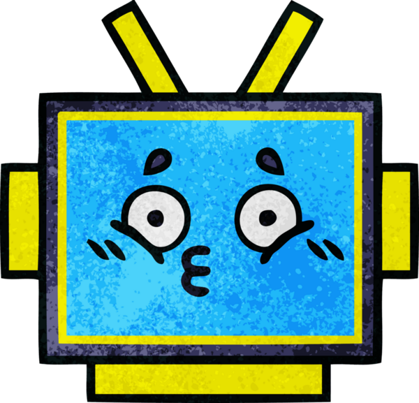 Bir insan tarafından çizilmiş robot kafasının retro grunge dokusu