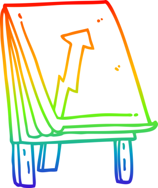 gökkuşağı gradyan çizelgesi bir insan tarafından çizilmiş bir karikatür iş grafiği