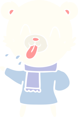 kaba düz renkli çizgi film ayısı bir insan tarafından çizilmiş.