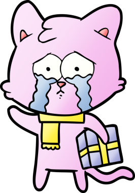 Bir insan tarafından çizilmiş çizgi film kedisi.