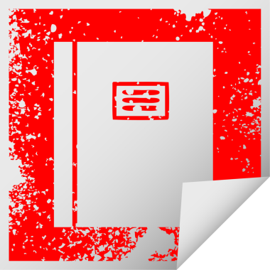 Bir insan tarafından çizilmiş bir günlük kitabının kare soyma etiketi.