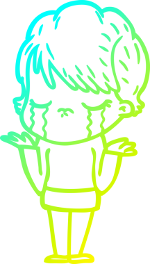 Bir insan tarafından çizilmiş ağlayan bir karikatür çizimi.