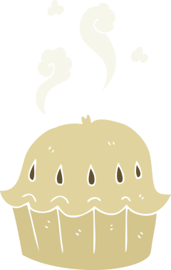 Bir insan tarafından çizilen sıcak turtanın düz renk çizimi