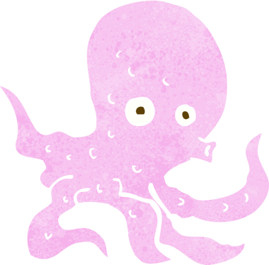 Bir insan tarafından çizilmiş ahtapot çizgi filmi.