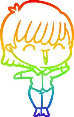 gökkuşağı gradyan çizimi bir insan tarafından çizilmiş bir karikatür kadın