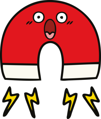 Bir insan tarafından çizilmiş şirin bir mıknatıs karikatürü