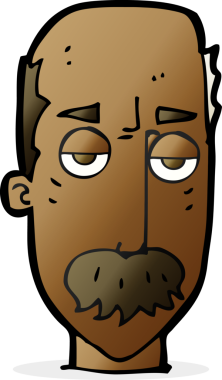 Çizgi film bir insan tarafından çizilmiş sıkıcı yaşlı adam.