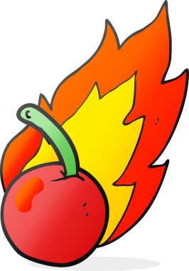 Bir insan tarafından çizilmiş kiraz karikatürü.