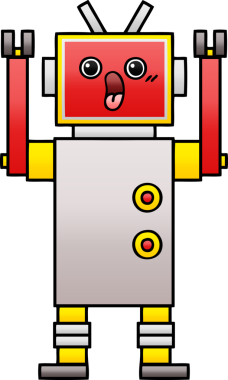 Bir insan tarafından çizilmiş bir robotun gölgelenmiş çizimi