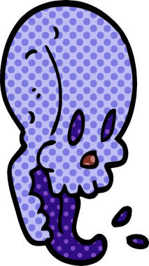 Bir insan tarafından çizilmiş çılgın kafatası.