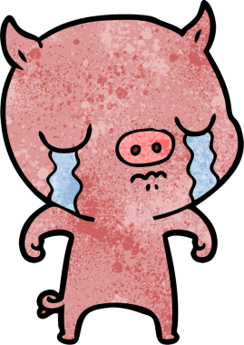 Bir insan tarafından çizilmiş domuz ağlaması.