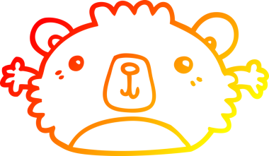 Bir insan tarafından çizilmiş komik bir ayının sıcak çizgi çizimi