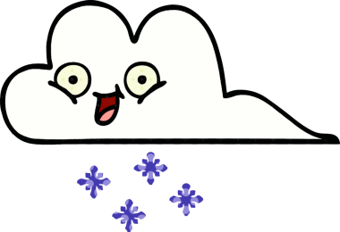 Bir insan tarafından çizilmiş bir kar bulutu çizgi filmi.