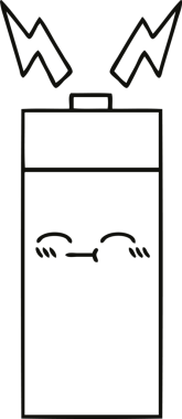 Bir insan tarafından çizilmiş bir pilin çizgi çizimi