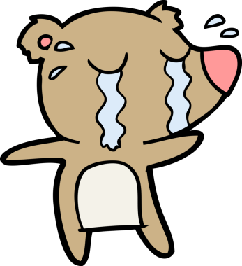 Bir insan tarafından çizilmiş ağlayan ayı.