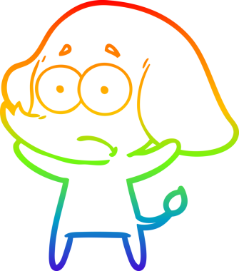 gökkuşağı gradyan çizgi çizimi bir insan tarafından çizilmiş belirsiz bir fil