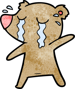 Bir insan tarafından çizilmiş ağlayan ayı.