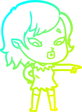 Soğuk gradyan çizgisi, bir insan tarafından çizilmiş şirin bir vampir kız çizgi filmi.