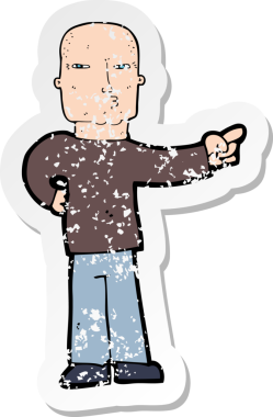 Bir insan tarafından çizilmiş bir çizgi filmin gerilimli çıkartması.