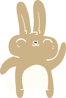 Bir insan tarafından çizilmiş mutlu tavşan.