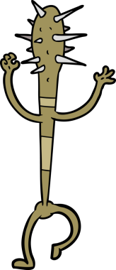 Bir insan tarafından çizilmiş çivili bir yarasa.