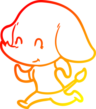 Bir insan tarafından çizilmiş şirin bir fil çizimi.