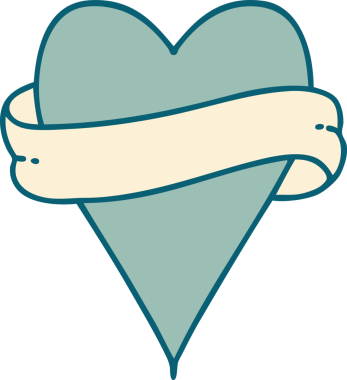 Bir insan tarafından çizilmiş kalp ve bayrağın ikonik dövme şekli