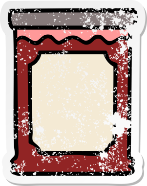 Bir insan tarafından çizilmiş yaban mersini reçeli çizilmiş garip bir el çıkartması.