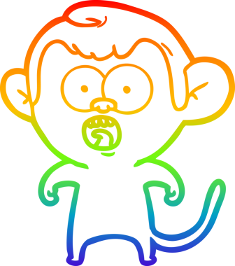 gökkuşağı gradyan çizgi çizimi bir insan tarafından çizilmiş bir maymun tarafından şok edildi