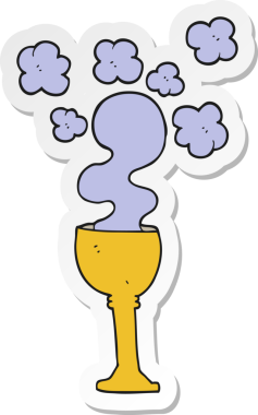 Bir insan tarafından çizilmiş ürkütücü bir cadılar bayramı kadehinin çıkartması.