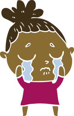 Bir insan tarafından çizilmiş düz renkli karikatür.