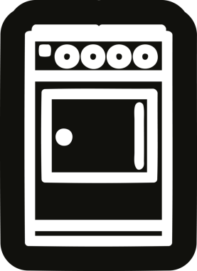 Bir insan tarafından çizilmiş mutfak pişirme simgesi