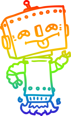 gökkuşağı gradyan çizgisi bir insan tarafından çizilmiş robot çizgi