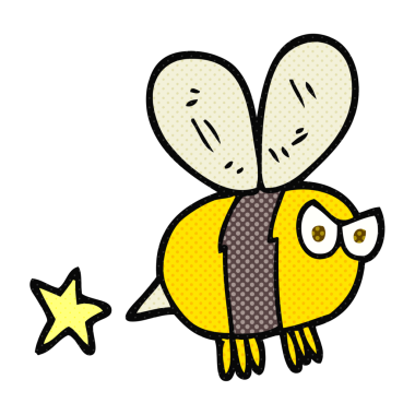 Bir insan tarafından çizilmiş serbest çizim kızgın arı.