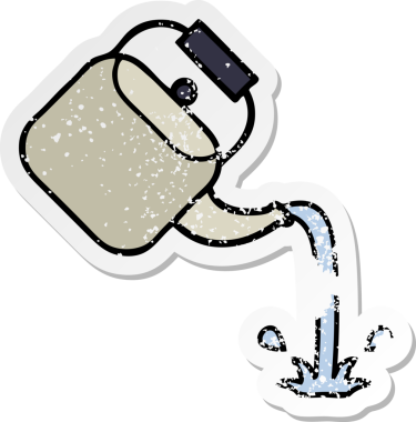 Bir insan tarafından çizilmiş tatlı bir karikatürün sıkıntılı çıkartması.