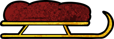 Bir insan tarafından çizilmiş çizgi film kızağı.